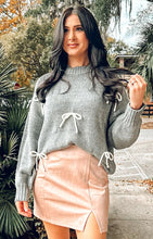 Oversize Sweater With Bow | Grey