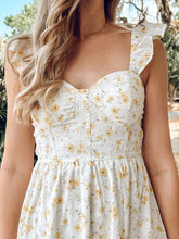 Fields Eyelet Midi Dress | Yellow