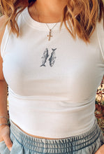 Fish Knit Crop Top | White