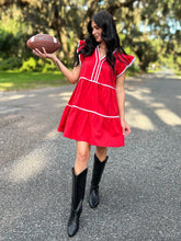 Go Team Piped Babydoll Dress | Red