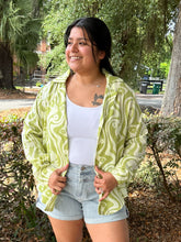 Retro Button Down Top | Lime