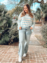 South Winter Striped Sweater | Sky