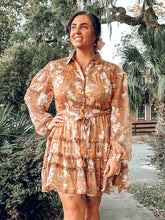 Annie Floral Collared Dress | Brown