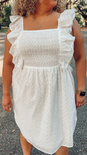 Eyelet Smocked Cotton Dress | White