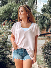 Oversized Mineral Washed Top | Soft Pink