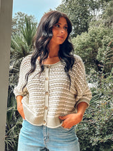 Crochet Knit Cardigan | Olive