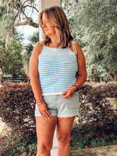 Ocean Knit Tie Tank | Blue