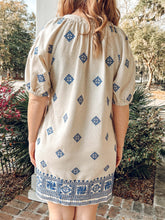 Embroidered Linen Dress | Cream