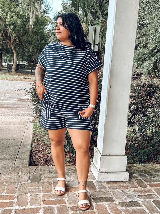 Perfect Prep Striped Set | Navy