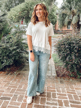 Asymmetrical Lace Trim Top | Ivory
