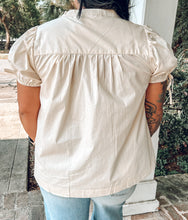 Cotton Poplin Flowy Top | Cream