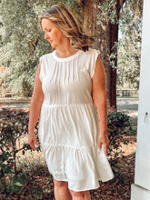 Tia Tiered Curvy Dress | White