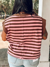 Cool Girl Striped Knit Top | Pink/Brown