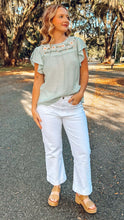 Cropped Flare Denim | White