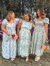 Cotton Floral Maxi Dress | Blue