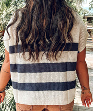 Striped Dolman Boxy Top | Navy