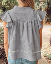 Gingham Flutter Top | Black