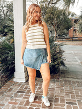 Striped Knit Sweater | Olive