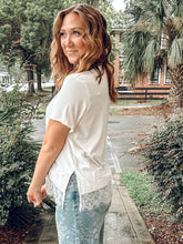 Asymmetrical Lace Trim Top | Ivory