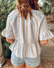 Bell Striped Top | Blue