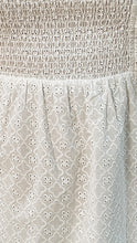 Eyelet Smocked Cotton Dress | White
