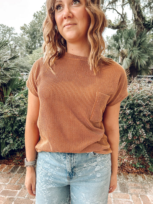 Ribbed Top with Pockets | Antique Coco