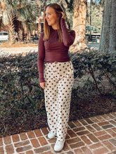 Polka Dot Wide Leg Pant | Oatmeal