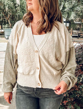 Colorblock Knit Cardigan | Sage