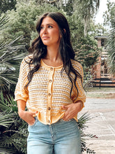 Striped Knit Cardigan | Butter Yellow