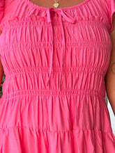 Shirred Midi Dress | Pink