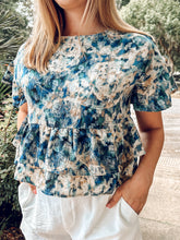 Floral Tiered Ruffle Top | Blue