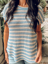 Textured Dolman Knit Top | Blue