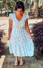 Belle Smocked Floral Midi | Blue