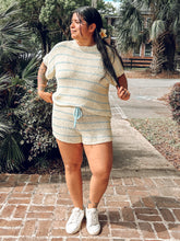 Coastie Striped Knit Set | Yellow/Blue
