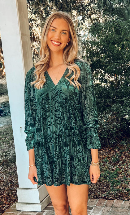 Jingle Velvet Dress | Green