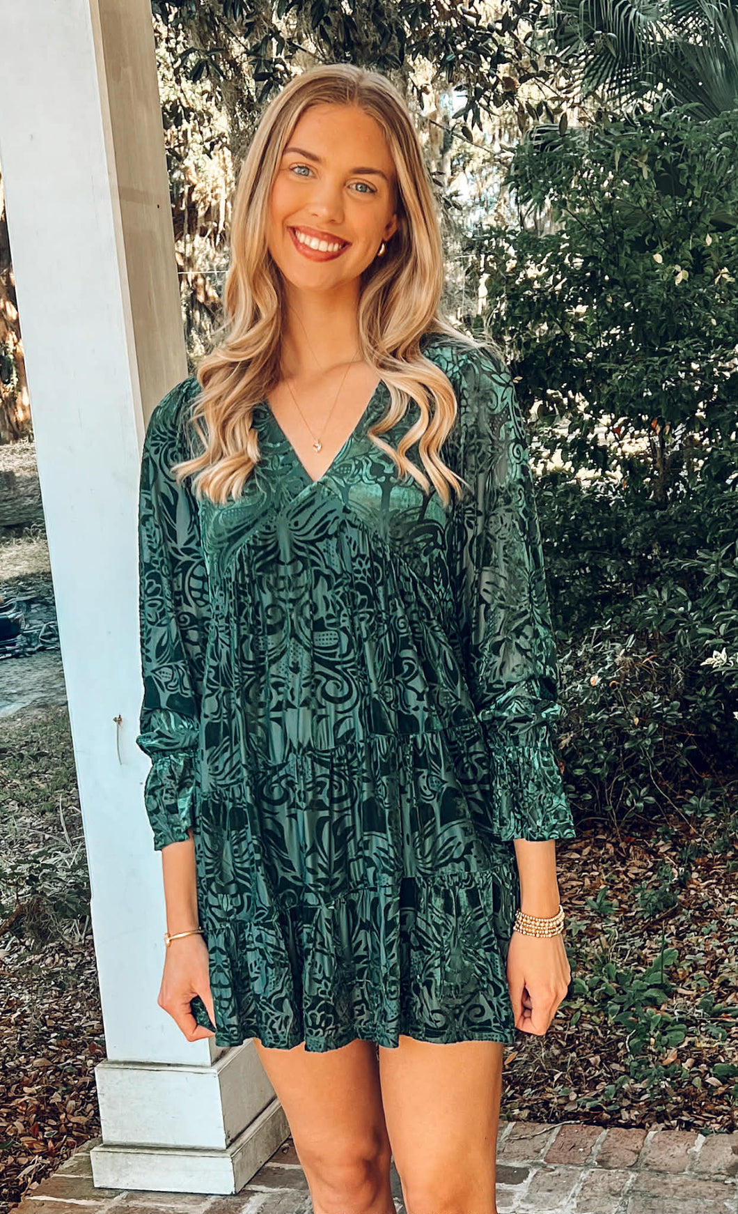 Jingle Velvet Dress | Green