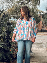 Abstract Babydoll Top | Blue