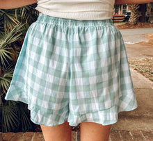 Gingham Ruffle Shorts | Blue