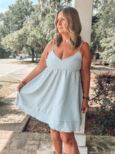 Summer Striped Bow Dress | Blue