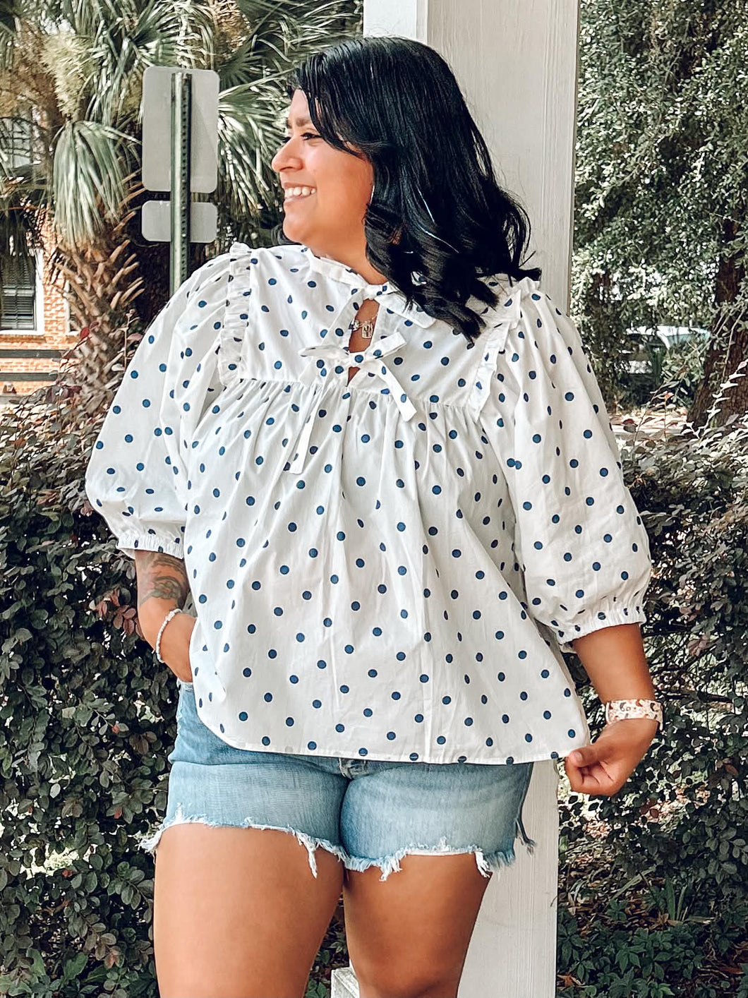 Dreaming Dot Top | Navy White