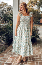 Floral Tile Smocked Dress | Blue