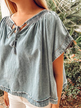 Go Flow Denim Tie Top