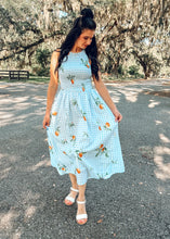 Fruit Gingham Maxi Dress | Blue