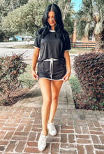 Contrast Trim Skort Set | Black/white