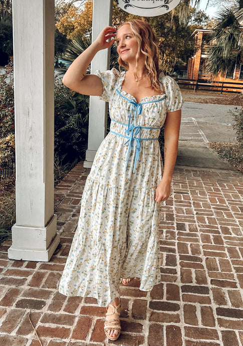 Nora Floral Dress | Blue