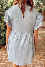 Coastal Waffle Knit Mini Dress | Blue