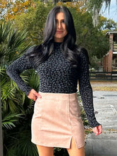 Cheetah Mock Neck Top | Black