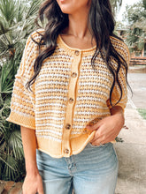 Striped Knit Cardigan | Butter Yellow