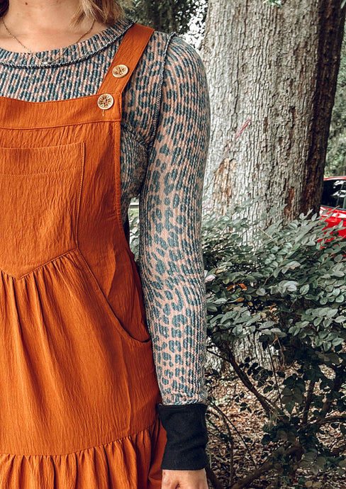 Cheetah Ribbed Cuff Top
