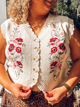 Vintage Embriodery Scalloped Vest | Taupe